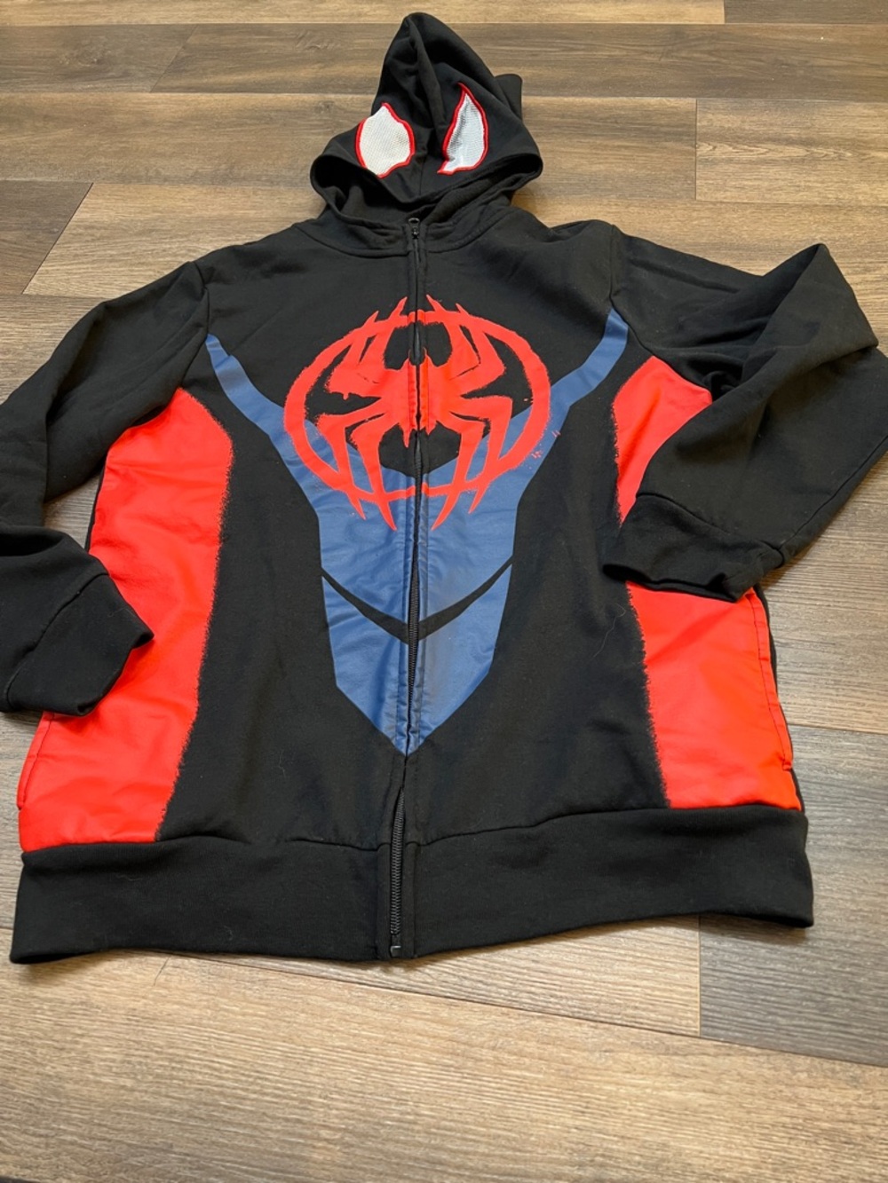 Marvel Black Red Blue Spider Logo Kids Hoodie Jacket